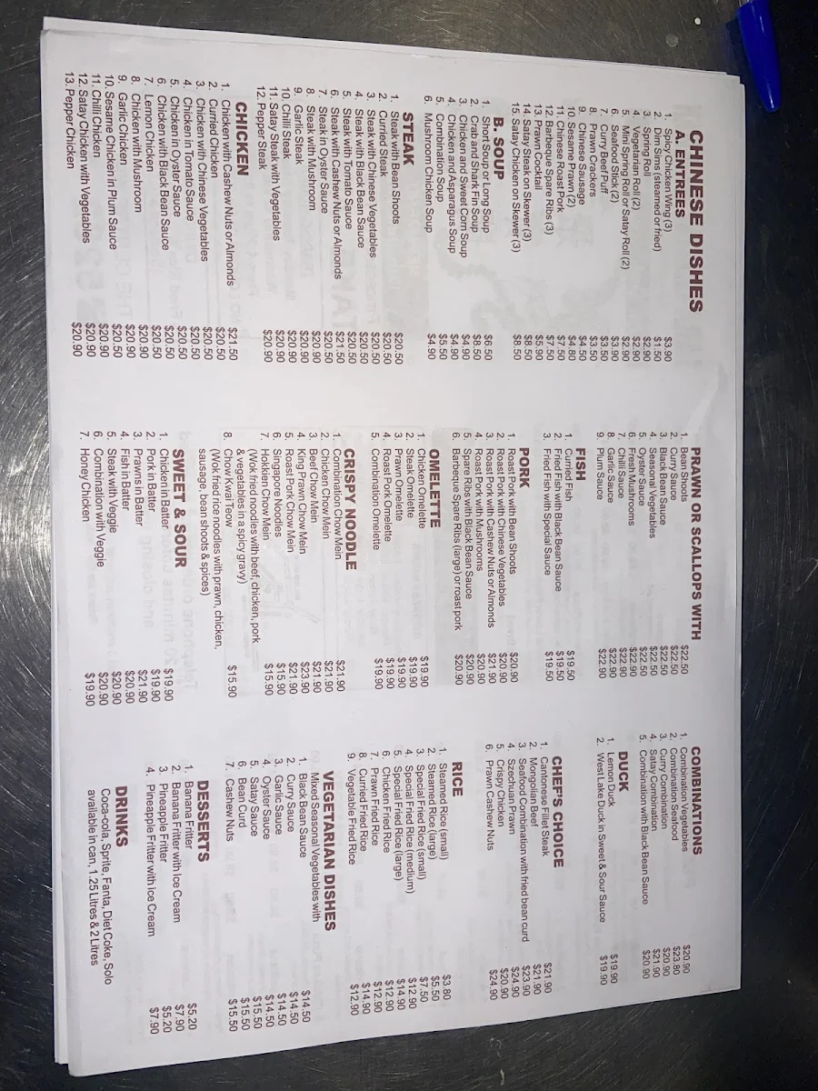 Menu, Lara Chinese Kitchen & Delicious Pizza