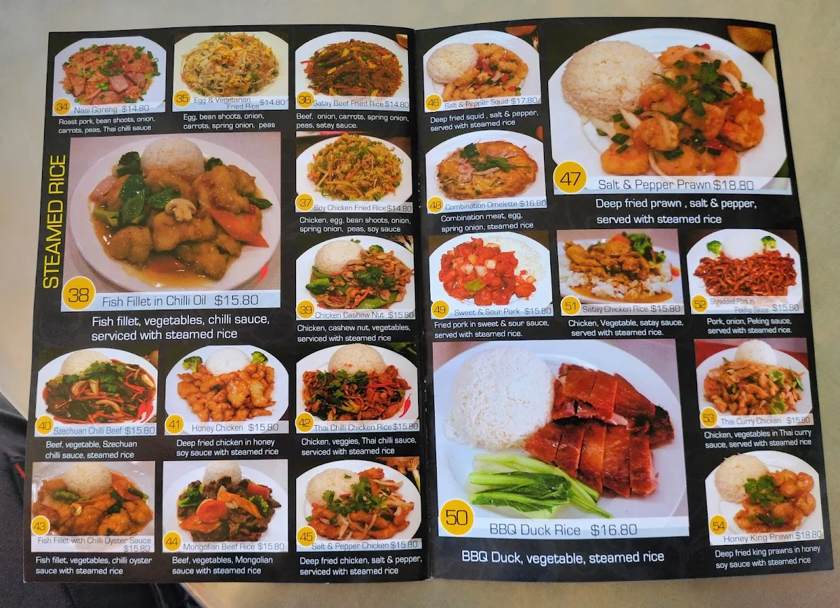 Menu, Noodle Paradise