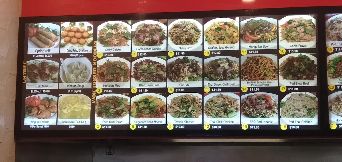 Menu, Noodle Paradise