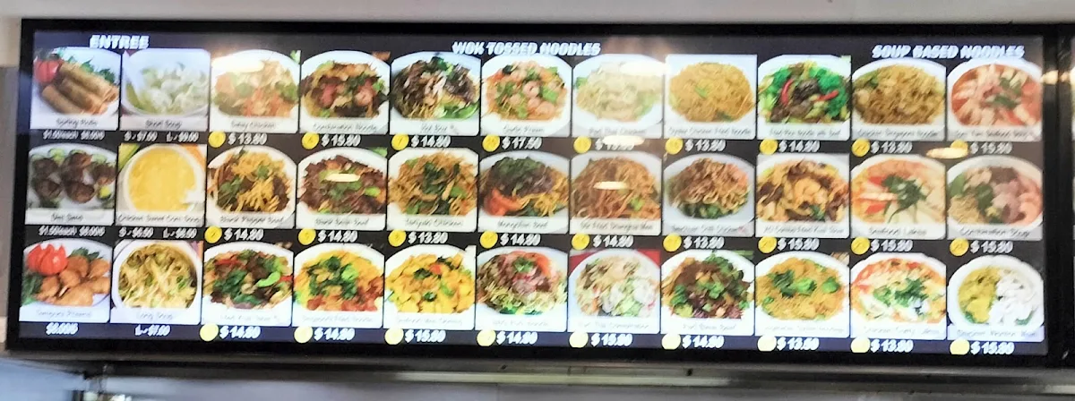 Menu, Noodle Paradise
