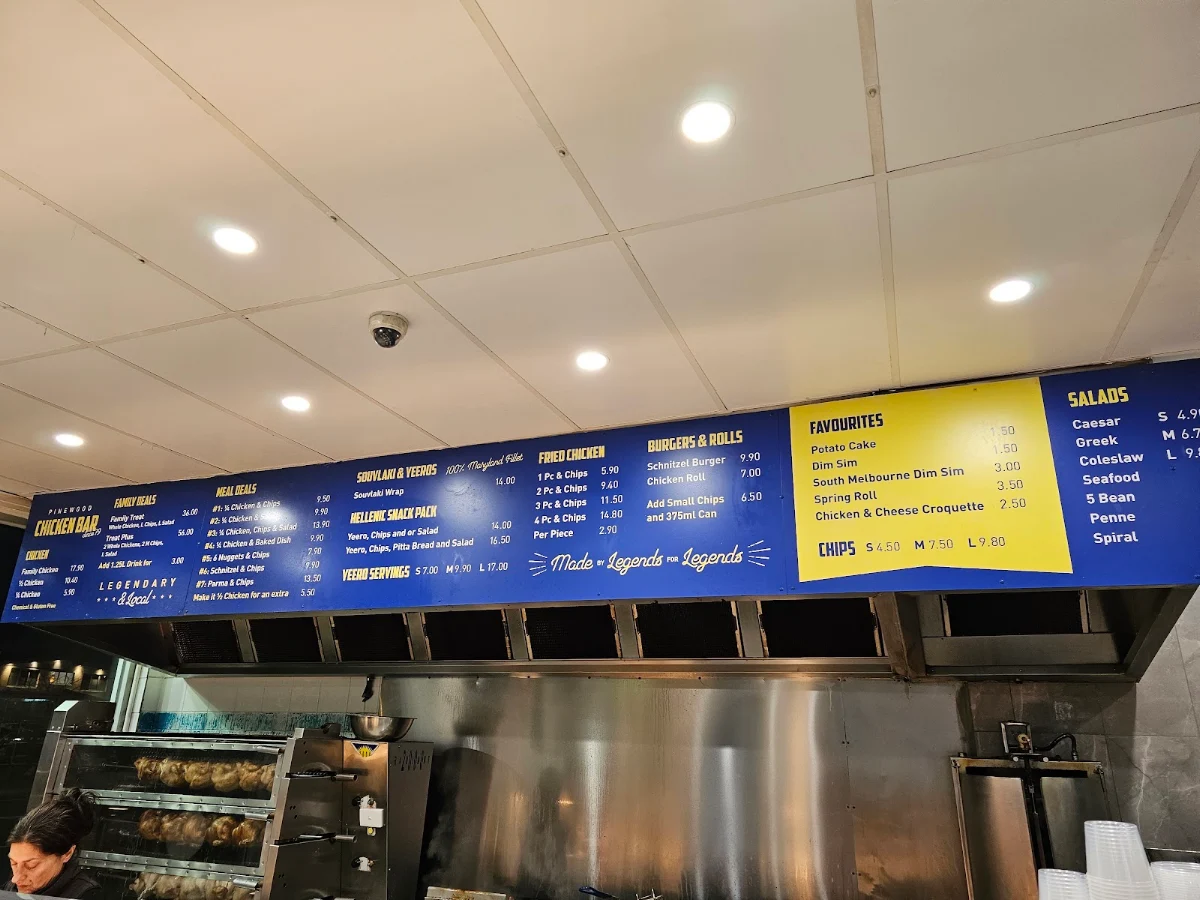 Menu, Pinewood Chicken Bar