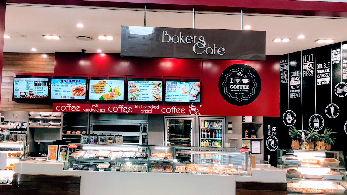 Menu, Baker's Cafe