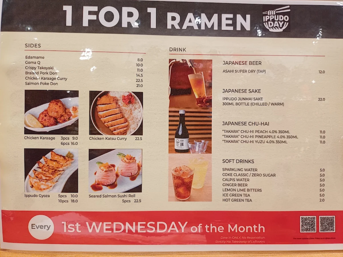 Menu, Ramen IPPUDO Chatswood