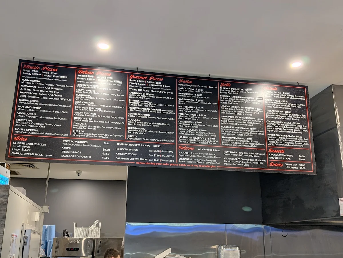 Menu, Amalfi Pizza & Pasta - Delacombe