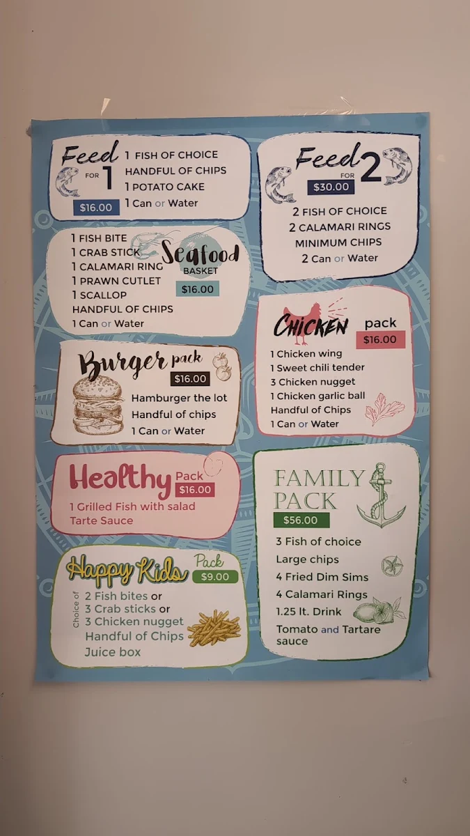 Menu, Camperdown Seafoods