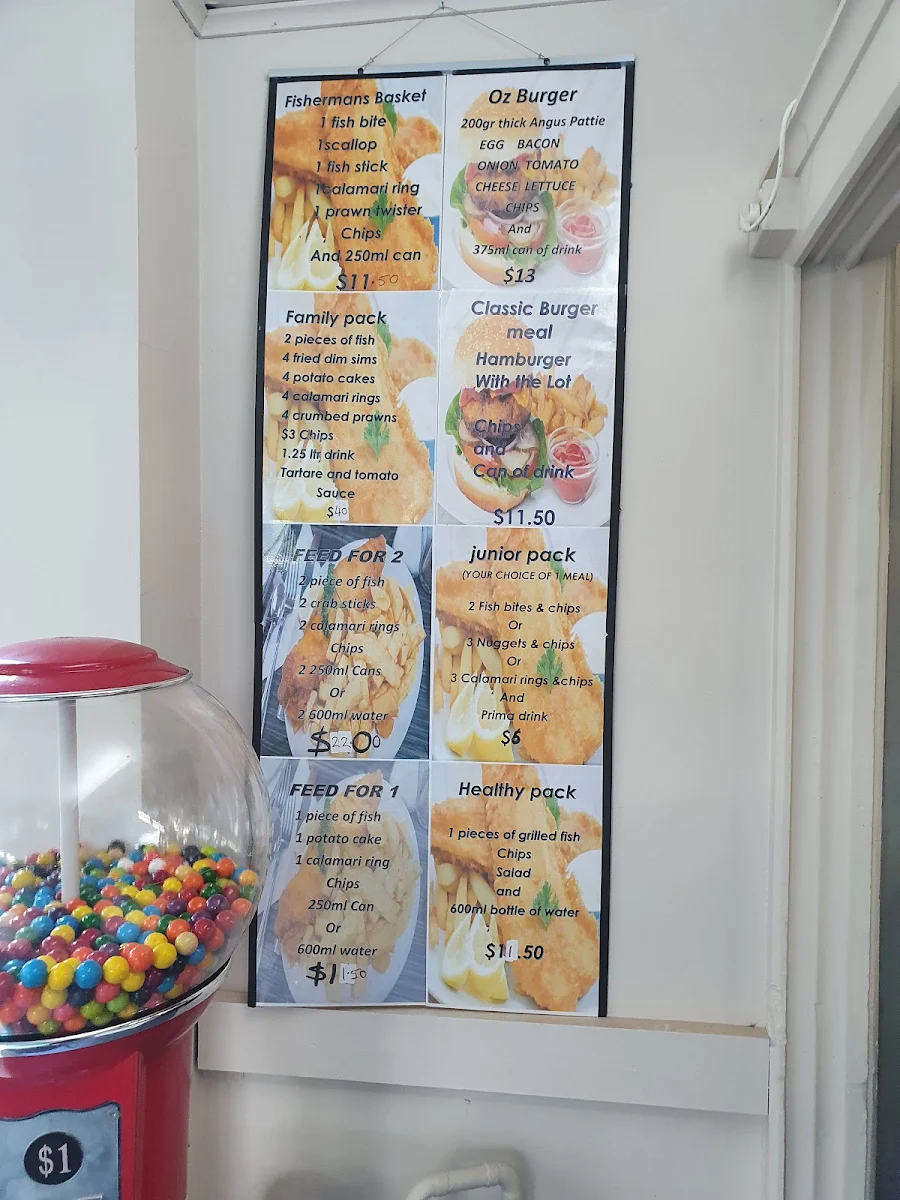 Menu, Camperdown Seafoods