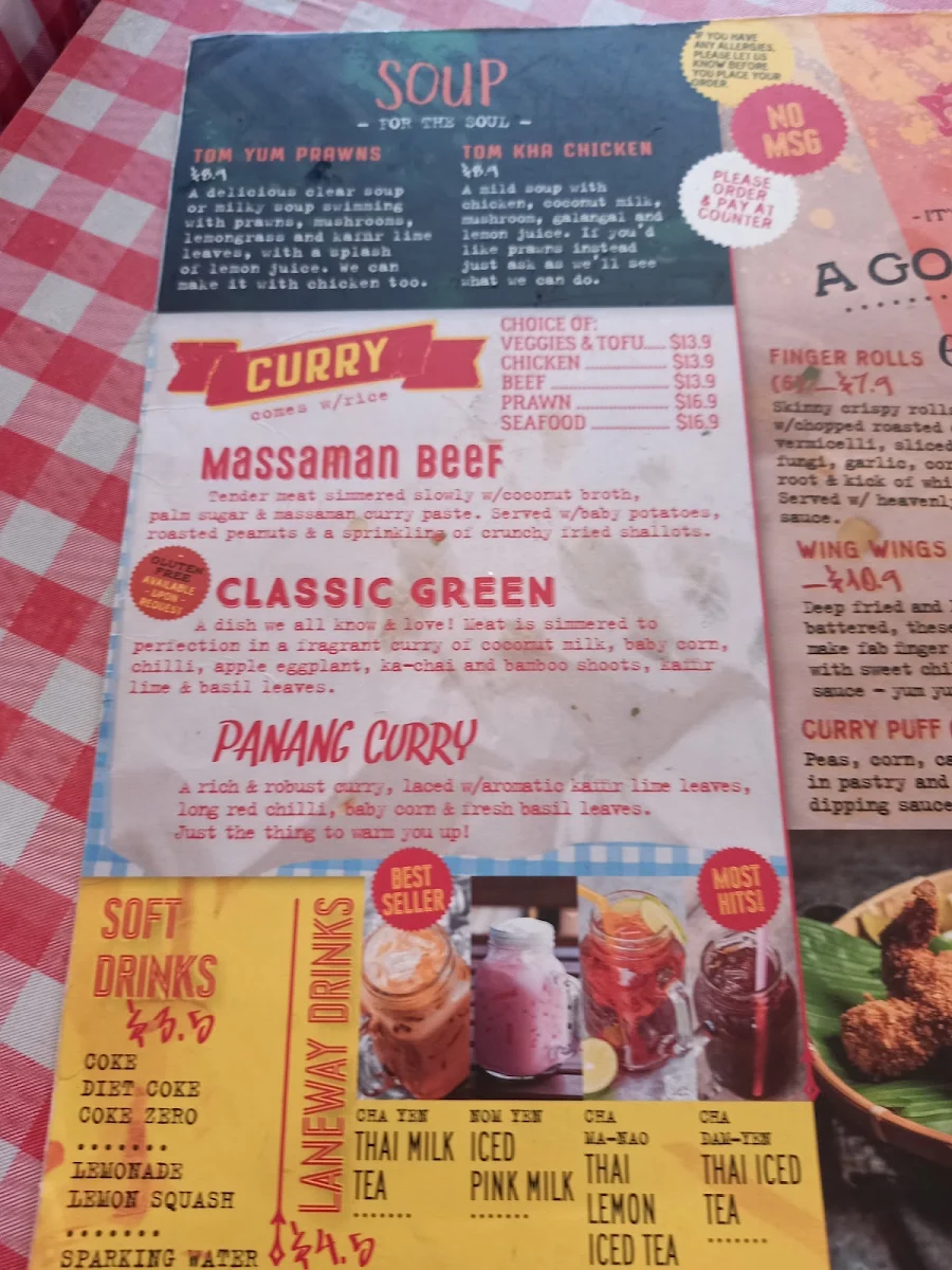 Menu, Bangkok Bites Newtown