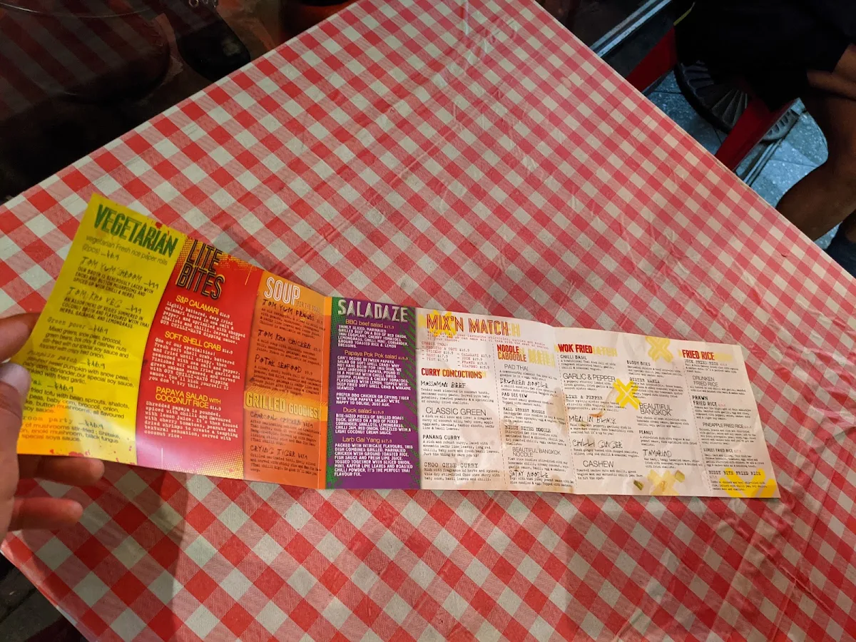 Menu, Bangkok Bites Newtown