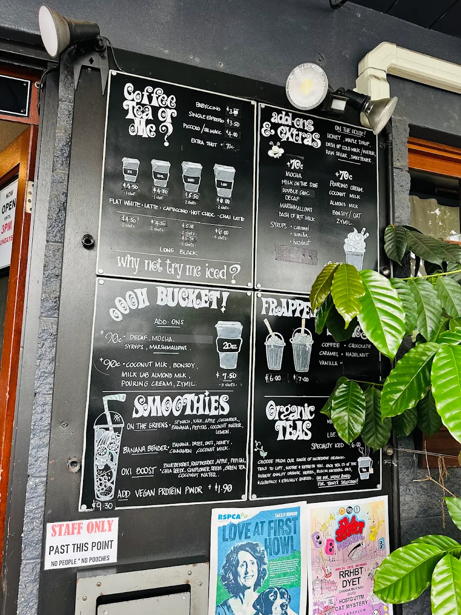 Menu, Cheeky Bean Espresso Bar 206
