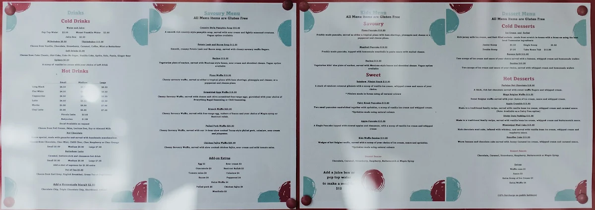 Menu, The Devil's Own Ice Creamery