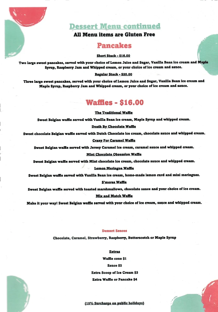 Menu, The Devil's Own Ice Creamery