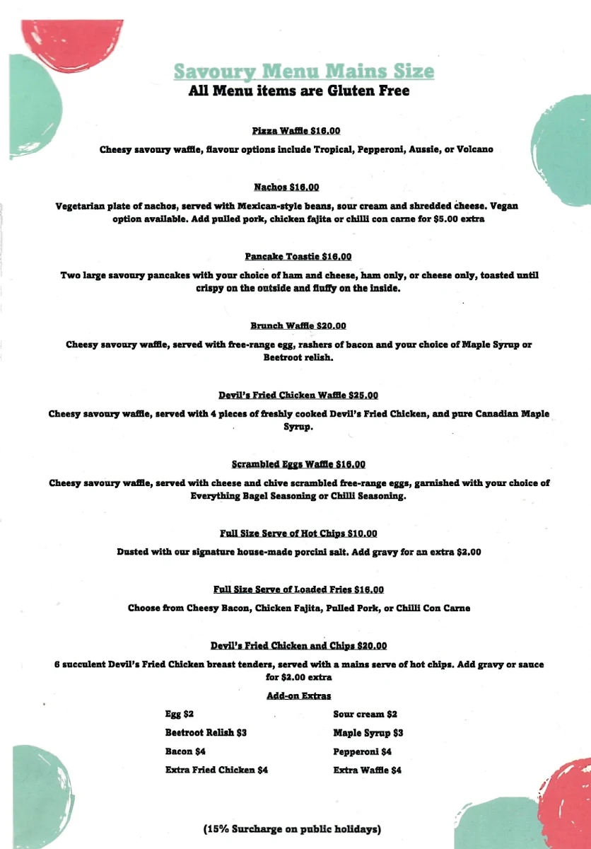 Menu, The Devil's Own Ice Creamery