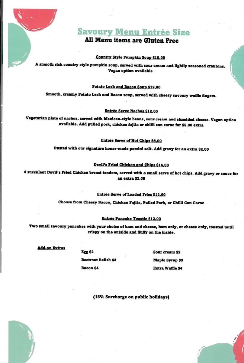 Menu, The Devil's Own Ice Creamery