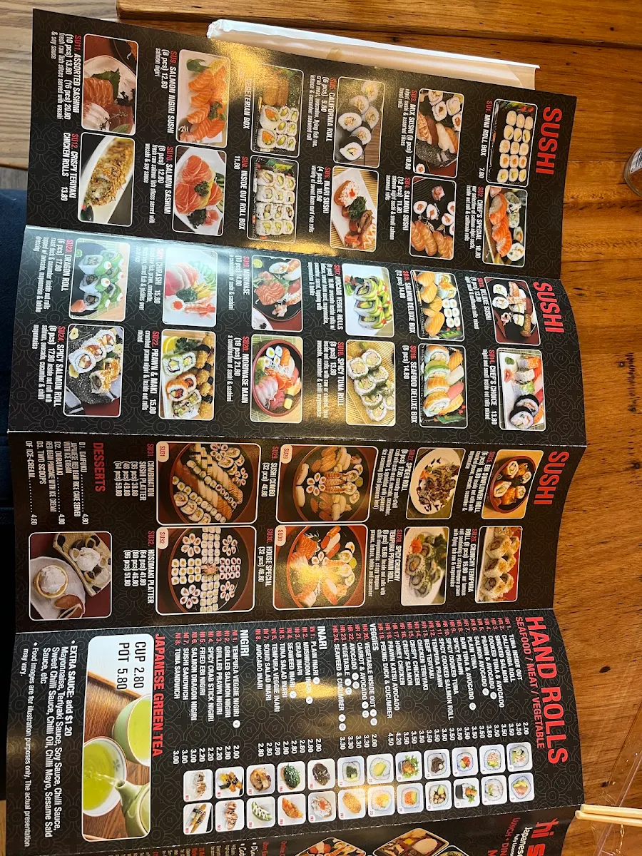 Menu, Hi Sushi