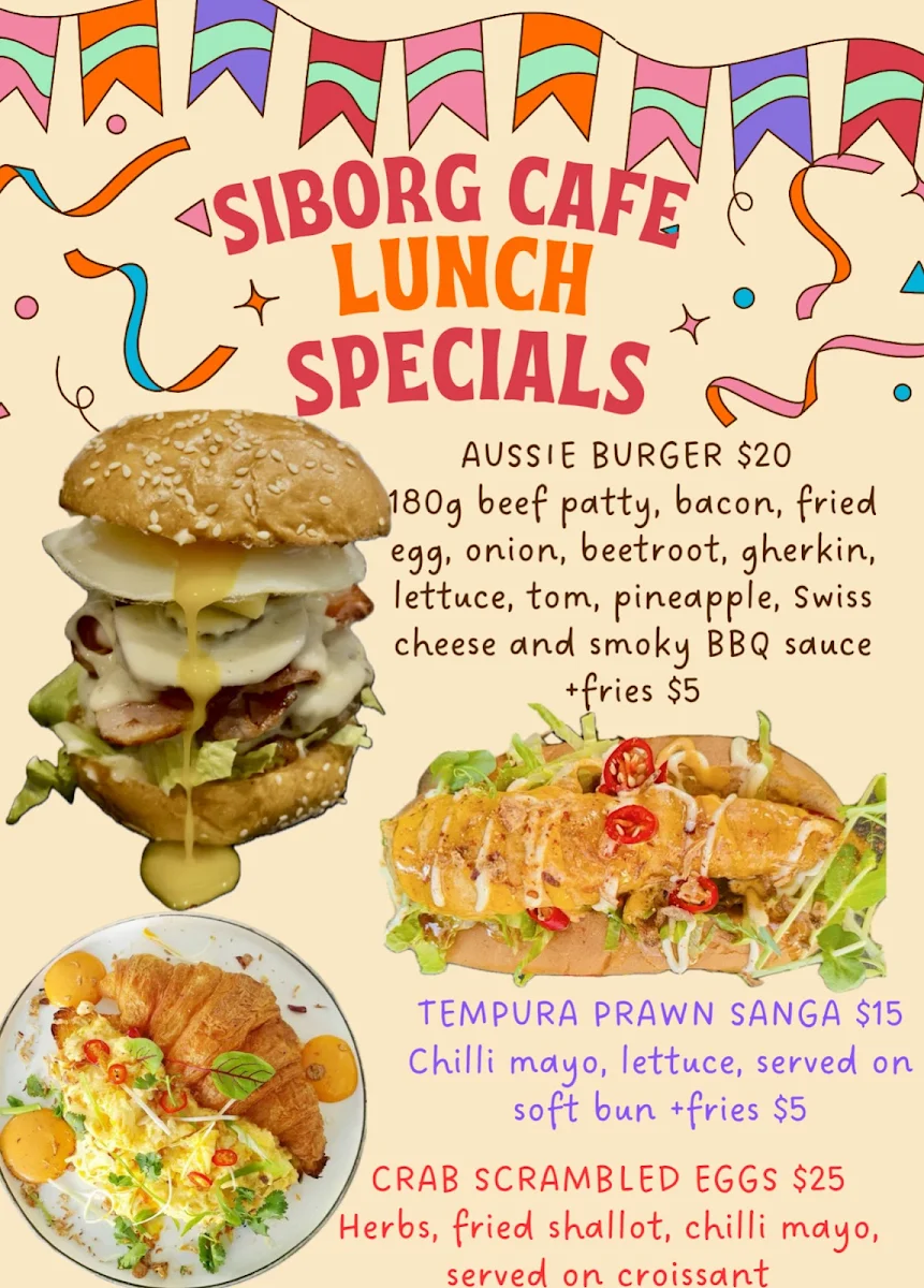 Menu, Siborg Cafe