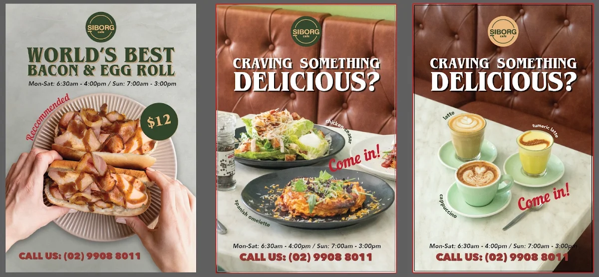 Menu, Siborg Cafe
