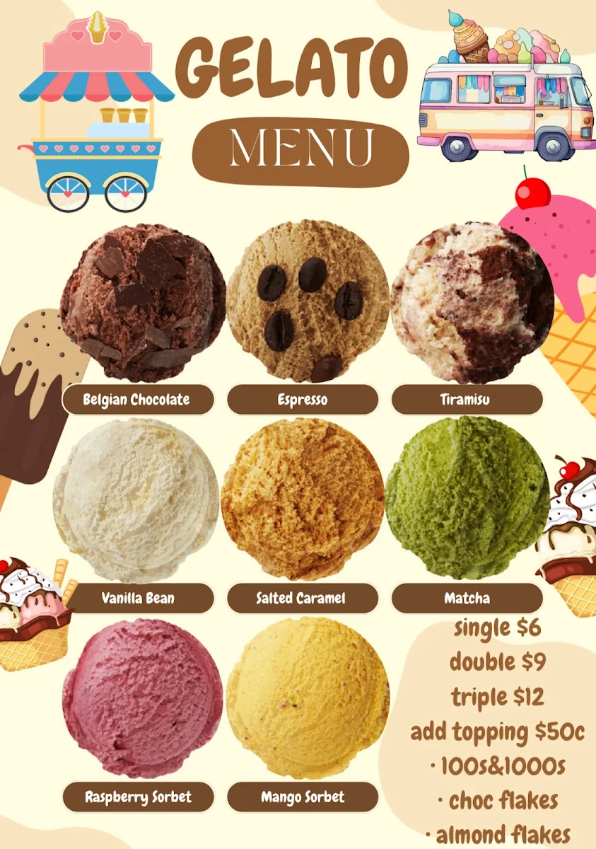 Menu, Siborg Cafe