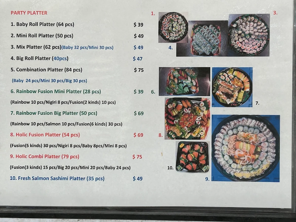 Menu, Sushi-Holic