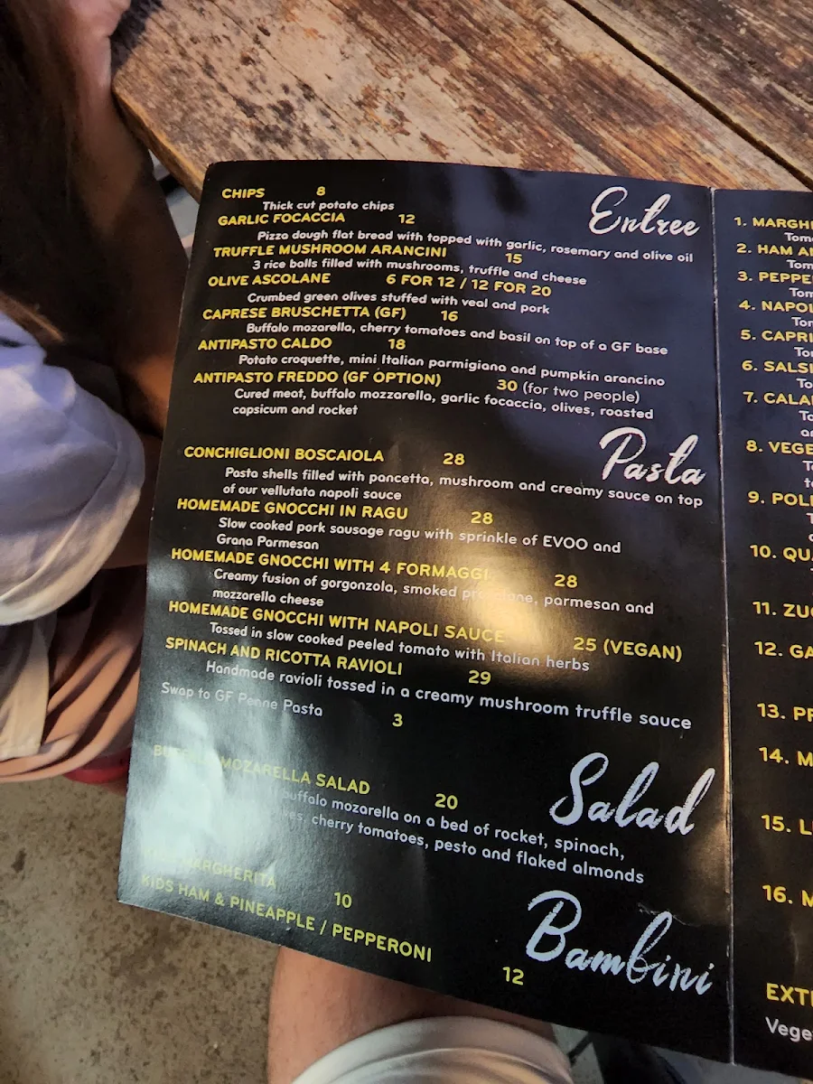 Menu, The Pizza Garden Australia