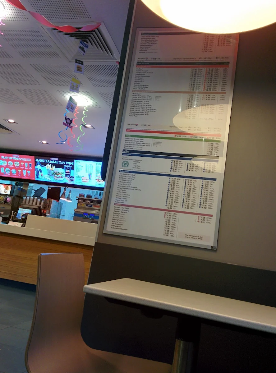 Menu, McDonald's Wetherill Park