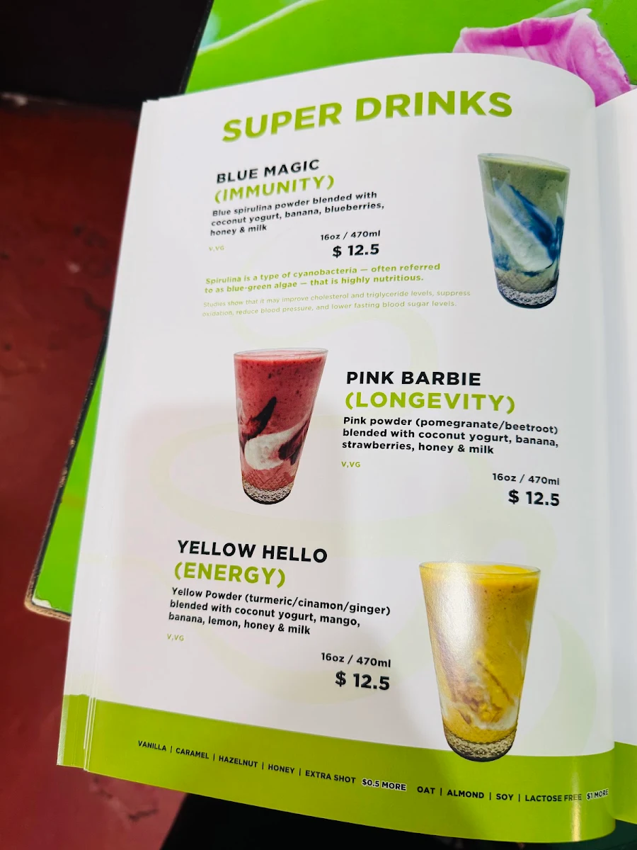 Menu, Chill Cafe