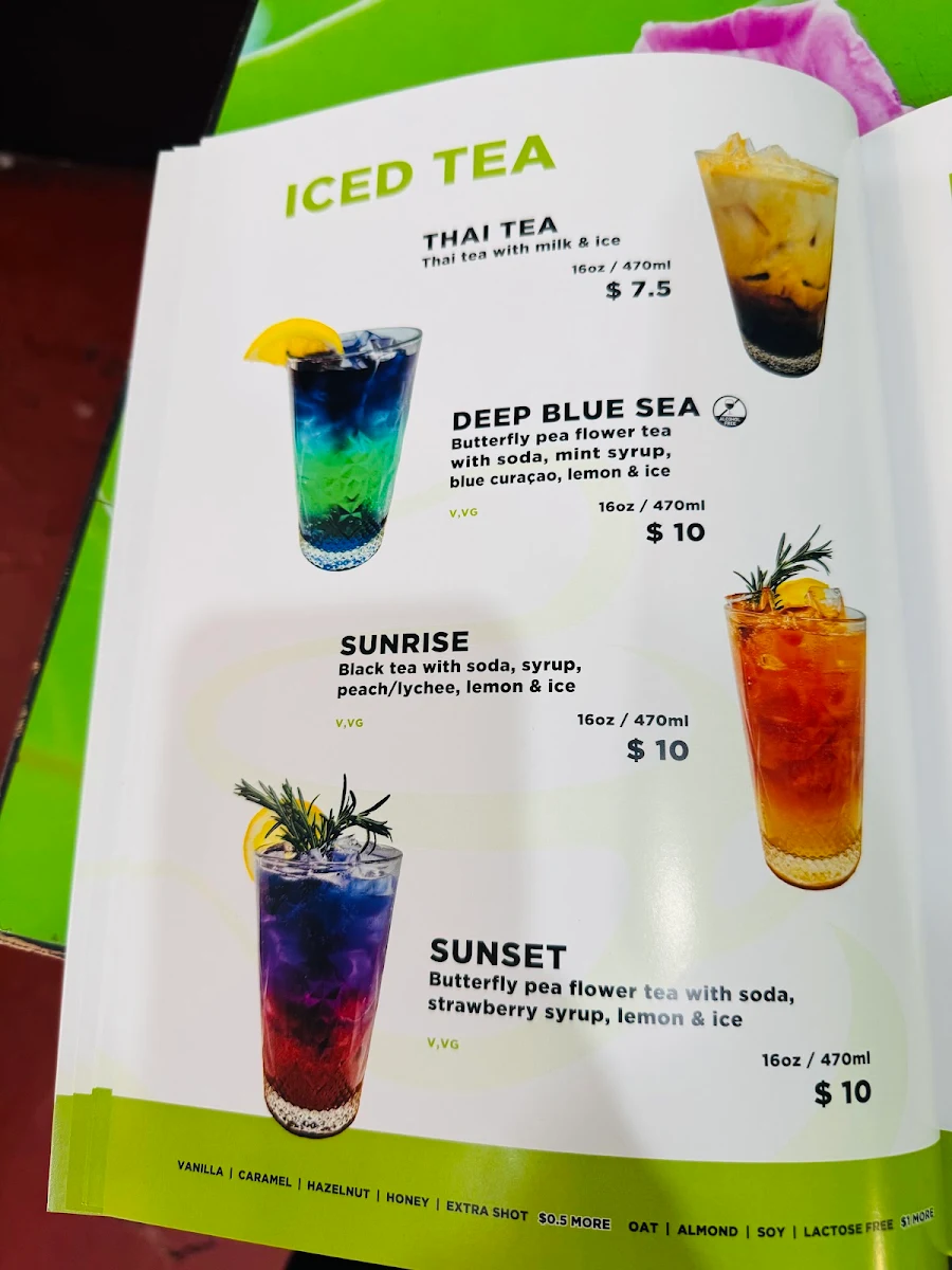 Menu, Chill Cafe