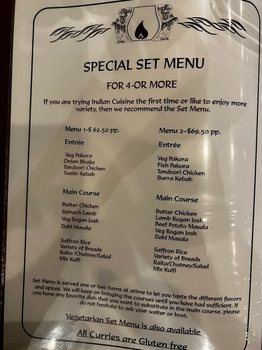 Menu, Tandoori Den