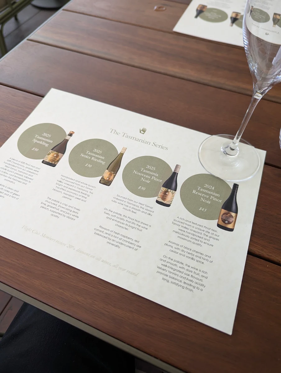 Menu, Bird In Hand Restaurant