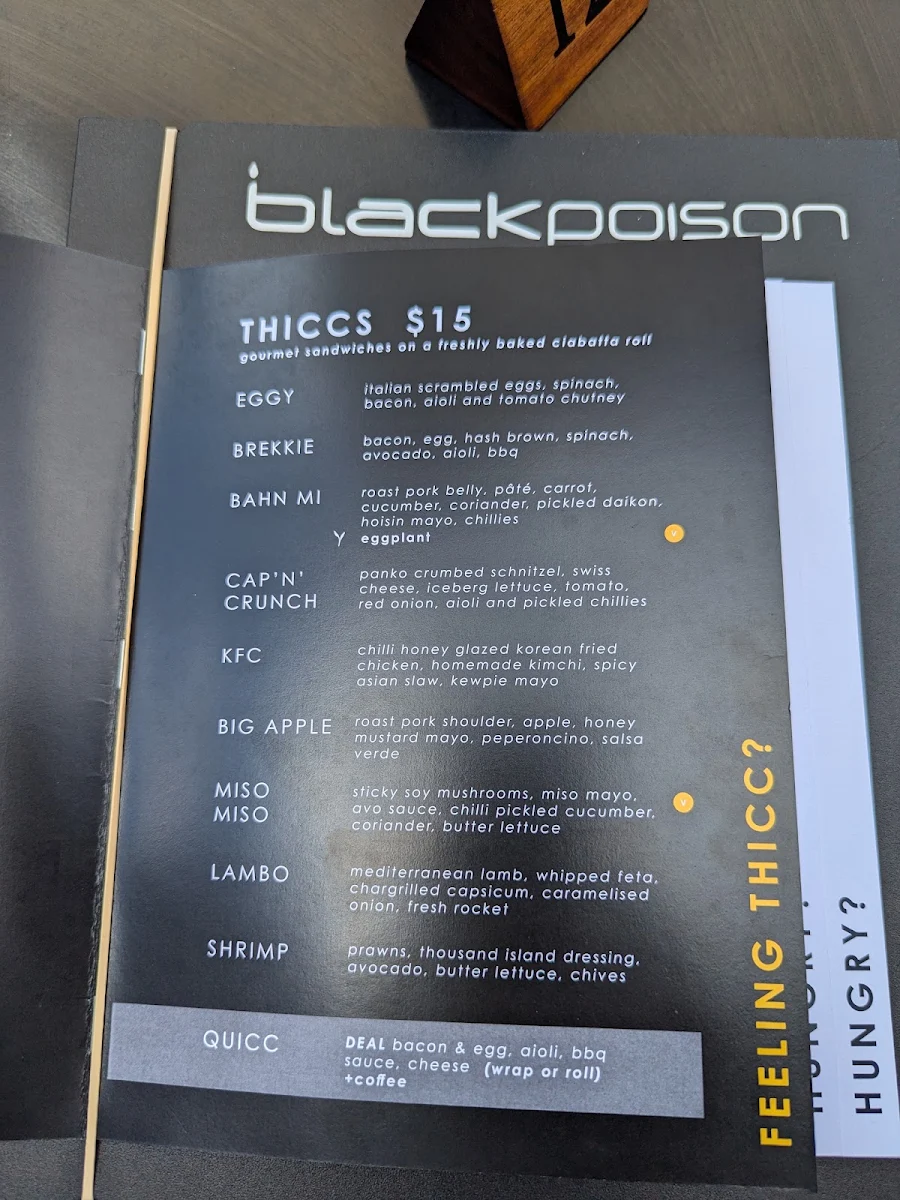 Menu, The Lab - Black Poison