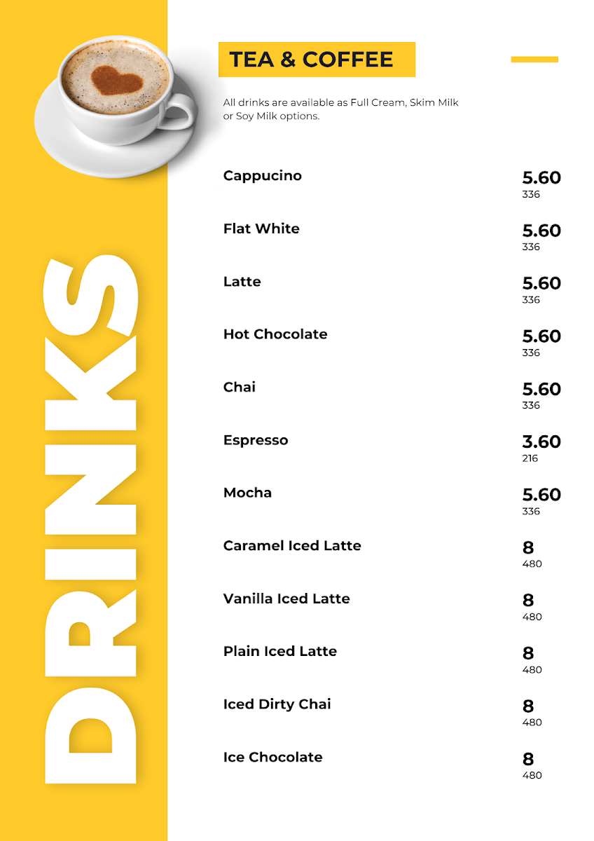 Menu, Broken Hill Musicians Club