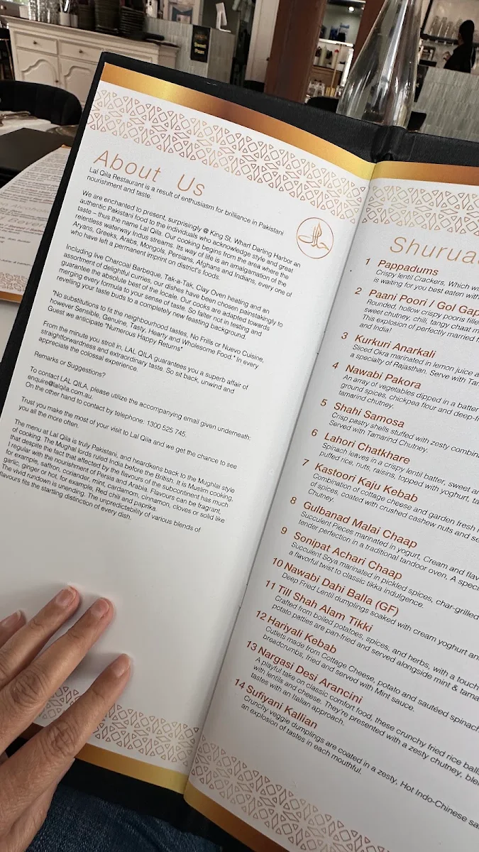 Menu, Lal Qila Dural