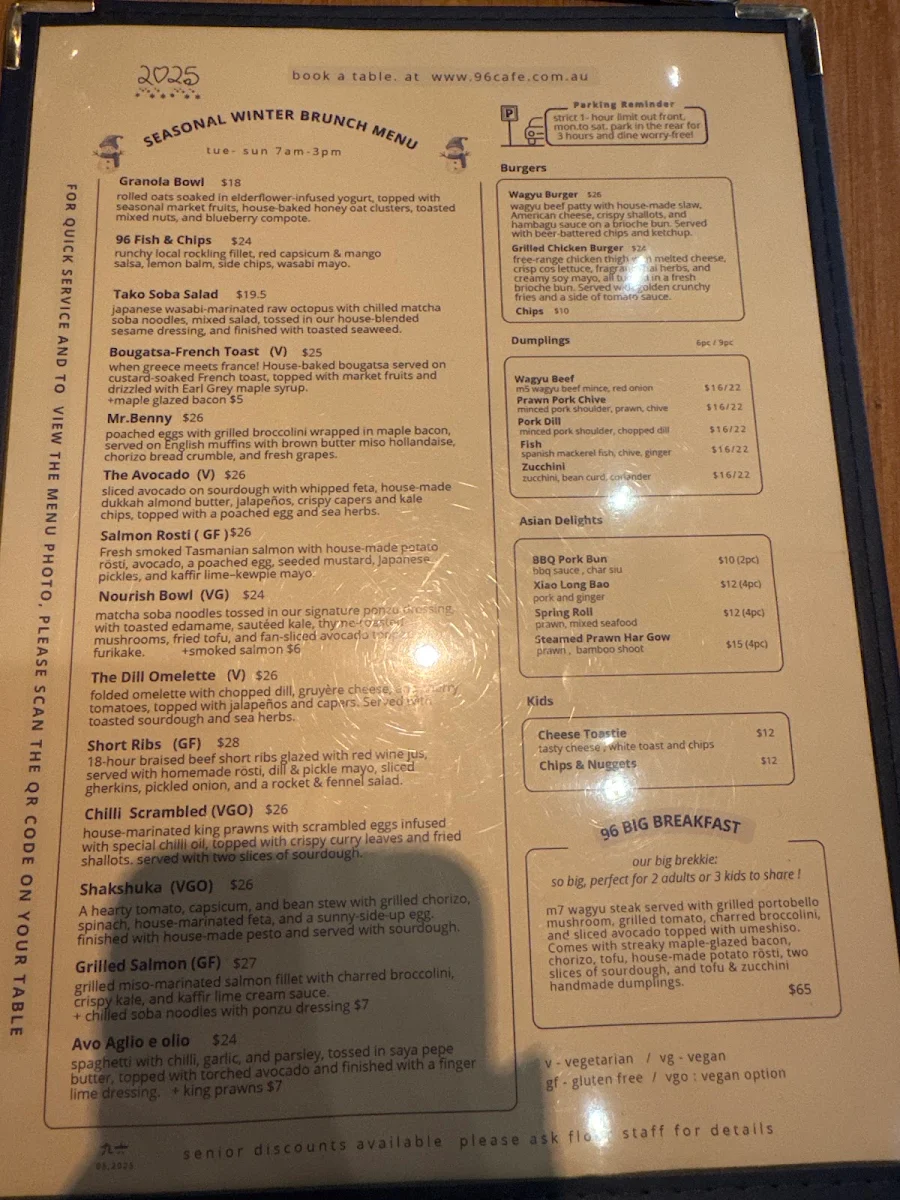 Menu, 96 Cafe & Eatery - Top-Rated Cafe in Blackburn