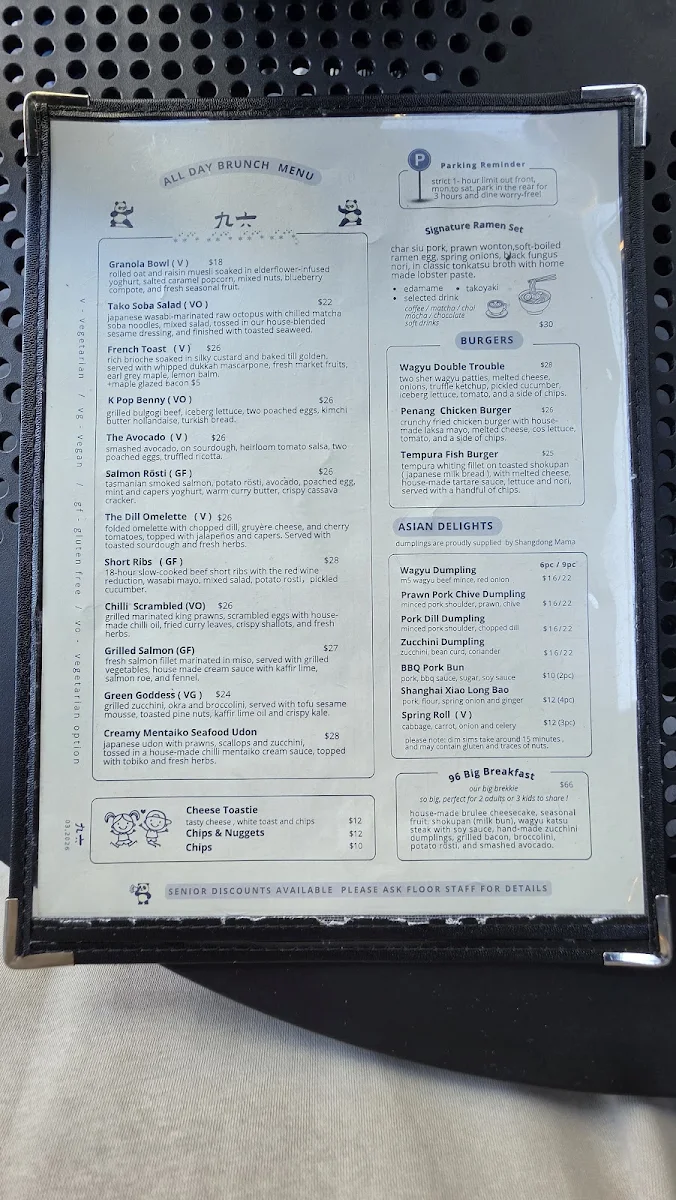 Menu, 96 Cafe & Eatery - Top-Rated Cafe in Blackburn