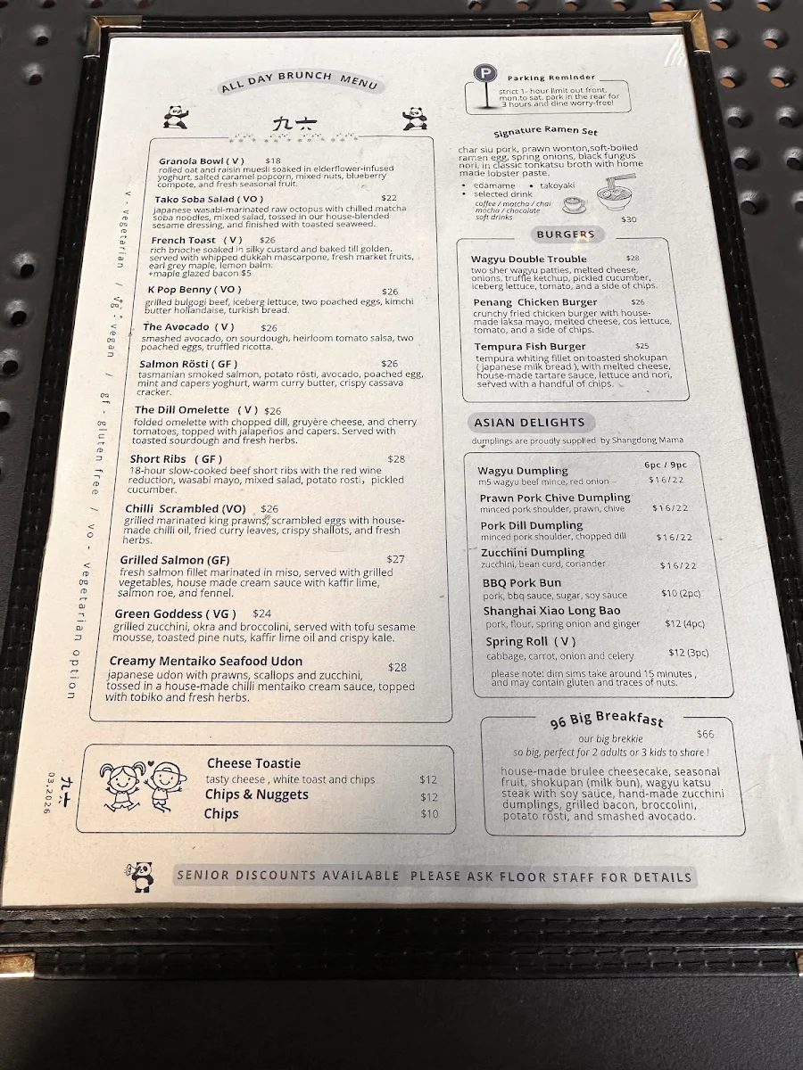 Menu, 96 Cafe & Eatery - Top-Rated Cafe in Blackburn
