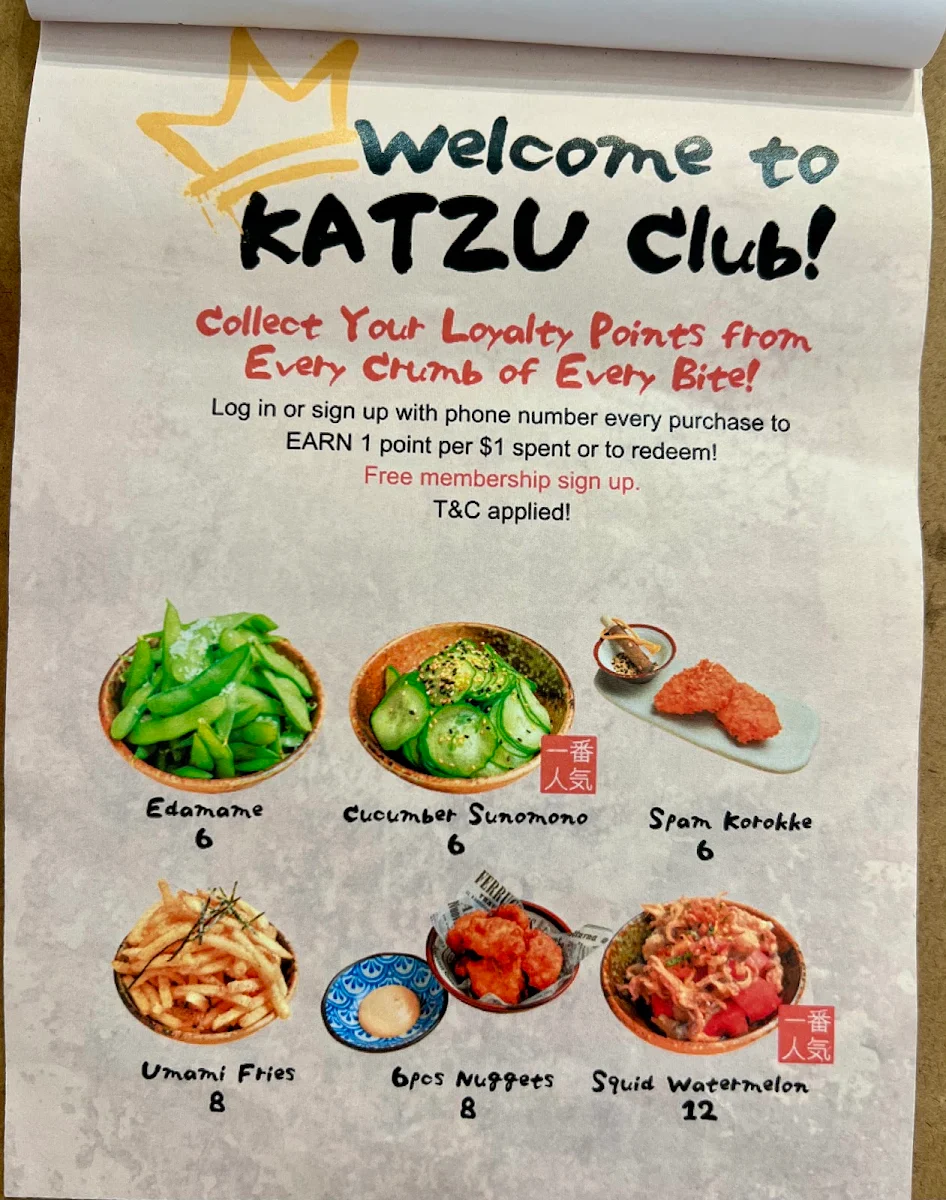 Menu, Katzu Katzu