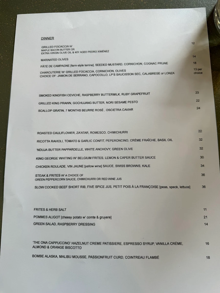 Menu, Highroad