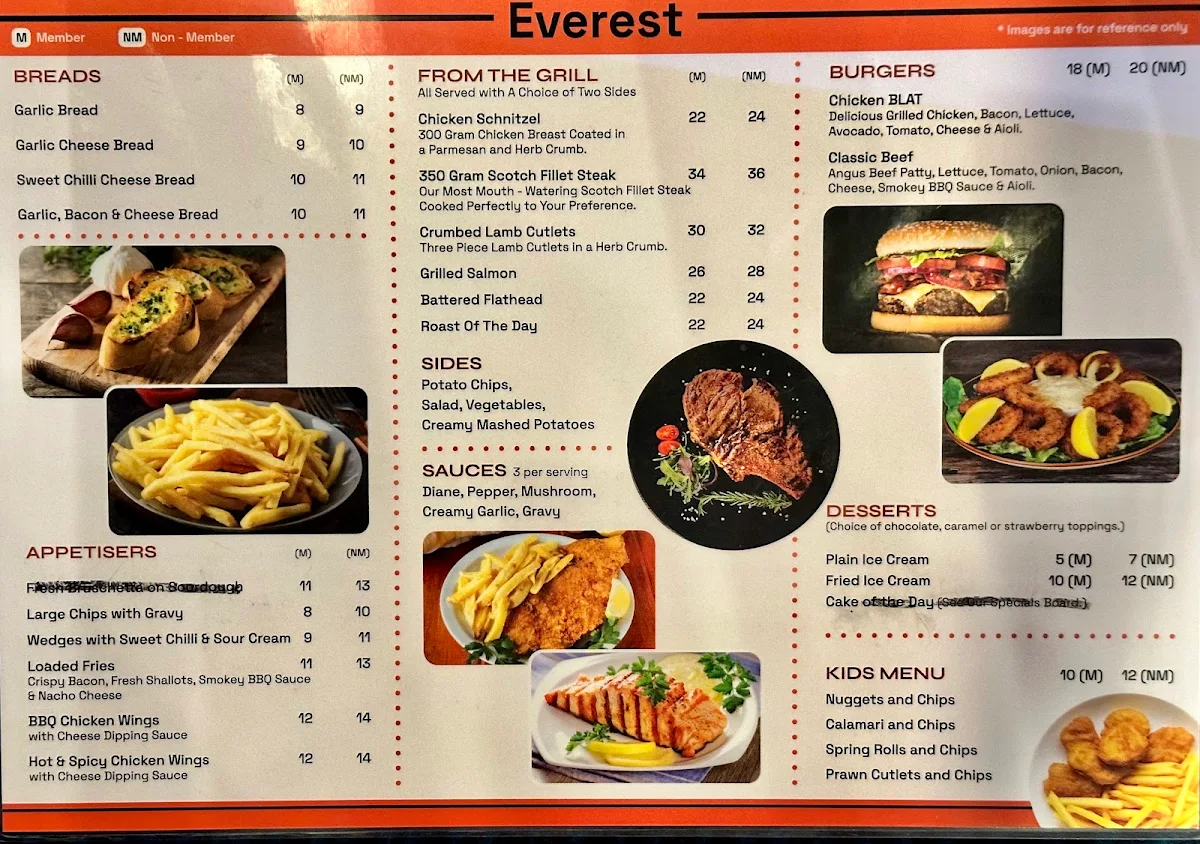 Menu, Everest by Chef Raymond