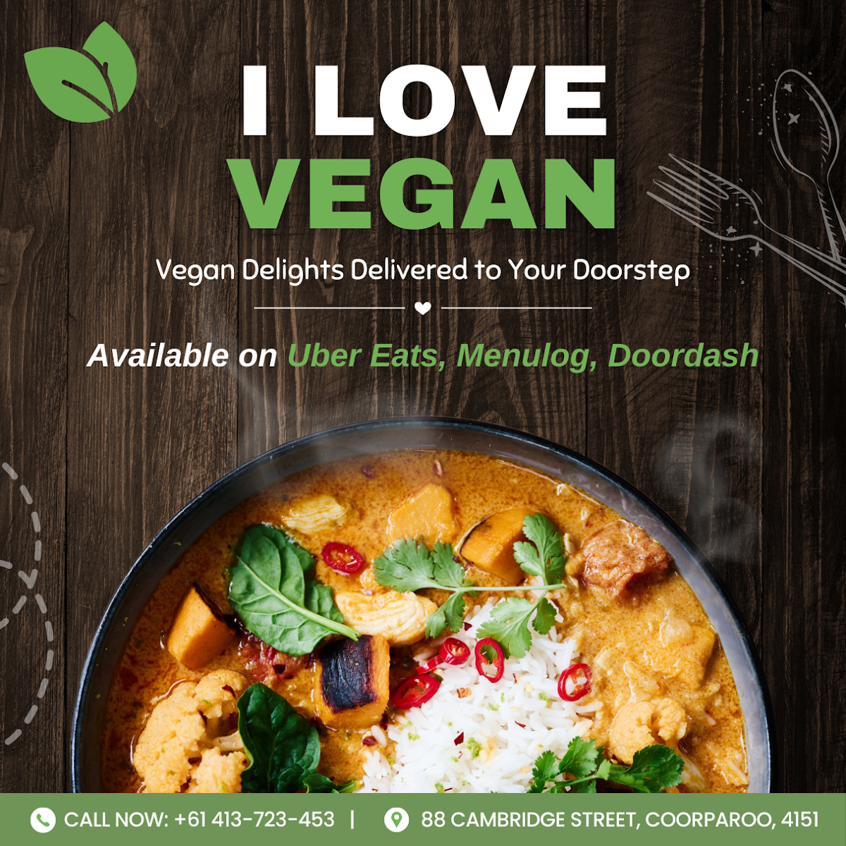 Menu, I Love Vegan