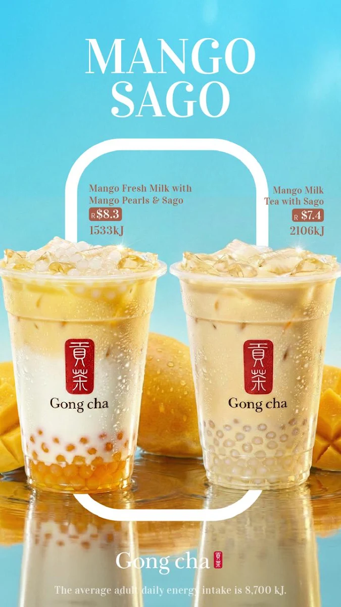 Menu, Gong Cha Blacktown