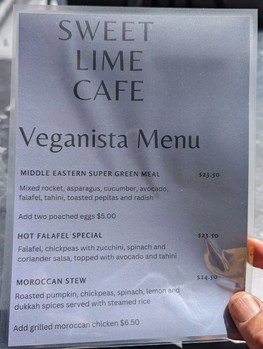 Menu, Sweet Lime Cafe