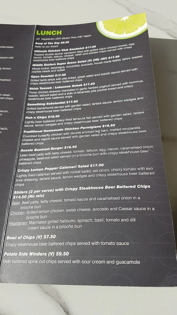 Menu, Sweet Lime Cafe