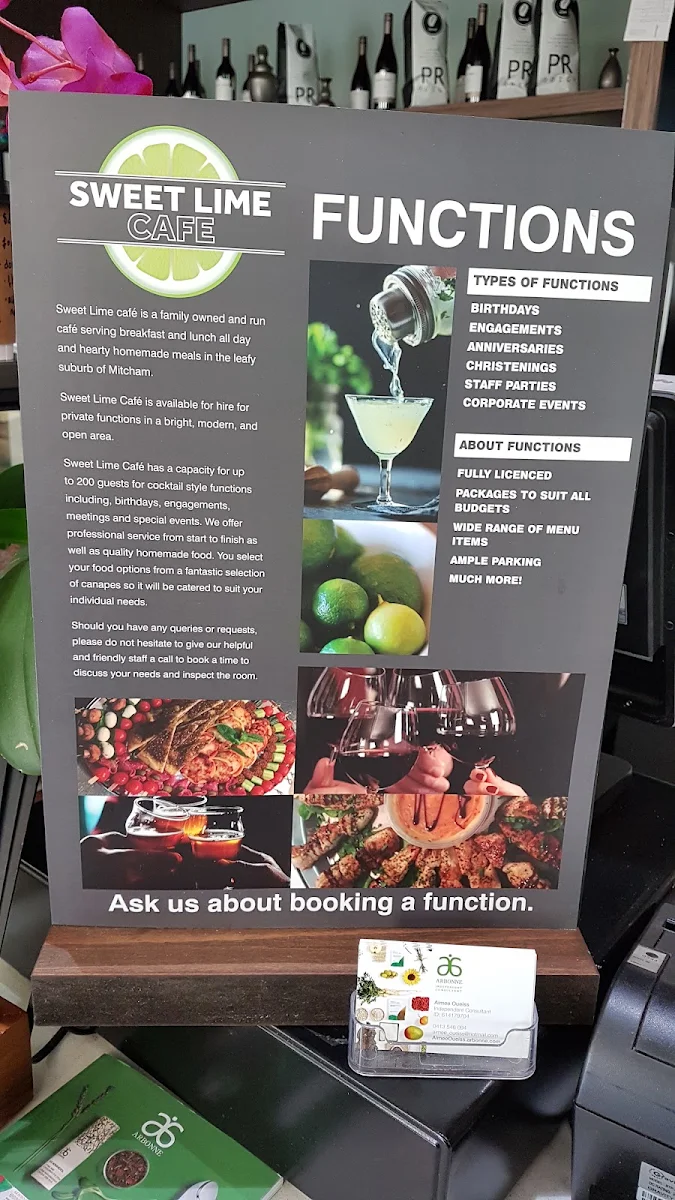 Menu, Sweet Lime Cafe