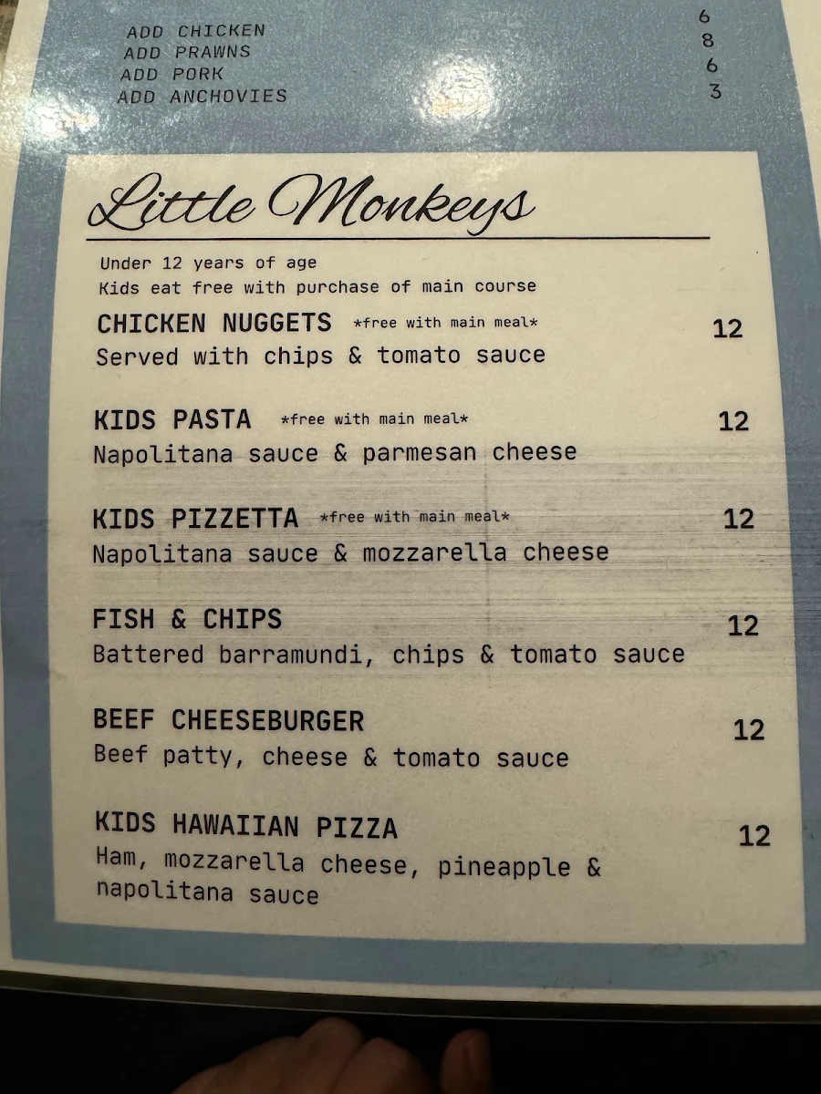 Menu, Woodport Hotel