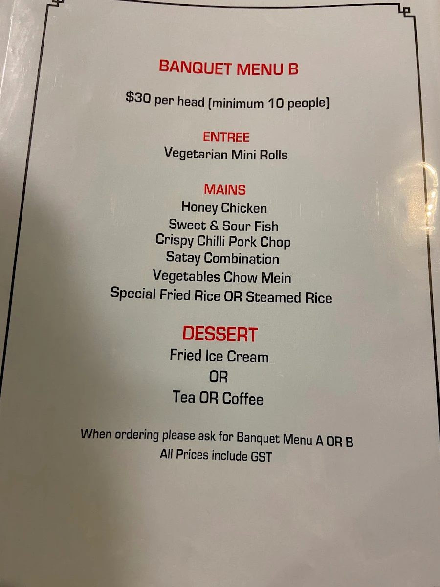 Menu, Macau Cuisine