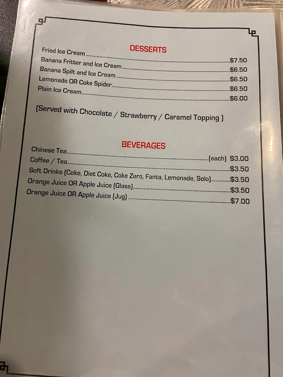 Menu, Macau Cuisine