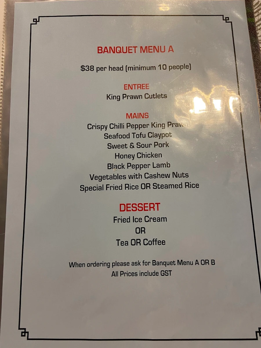 Menu, Macau Cuisine