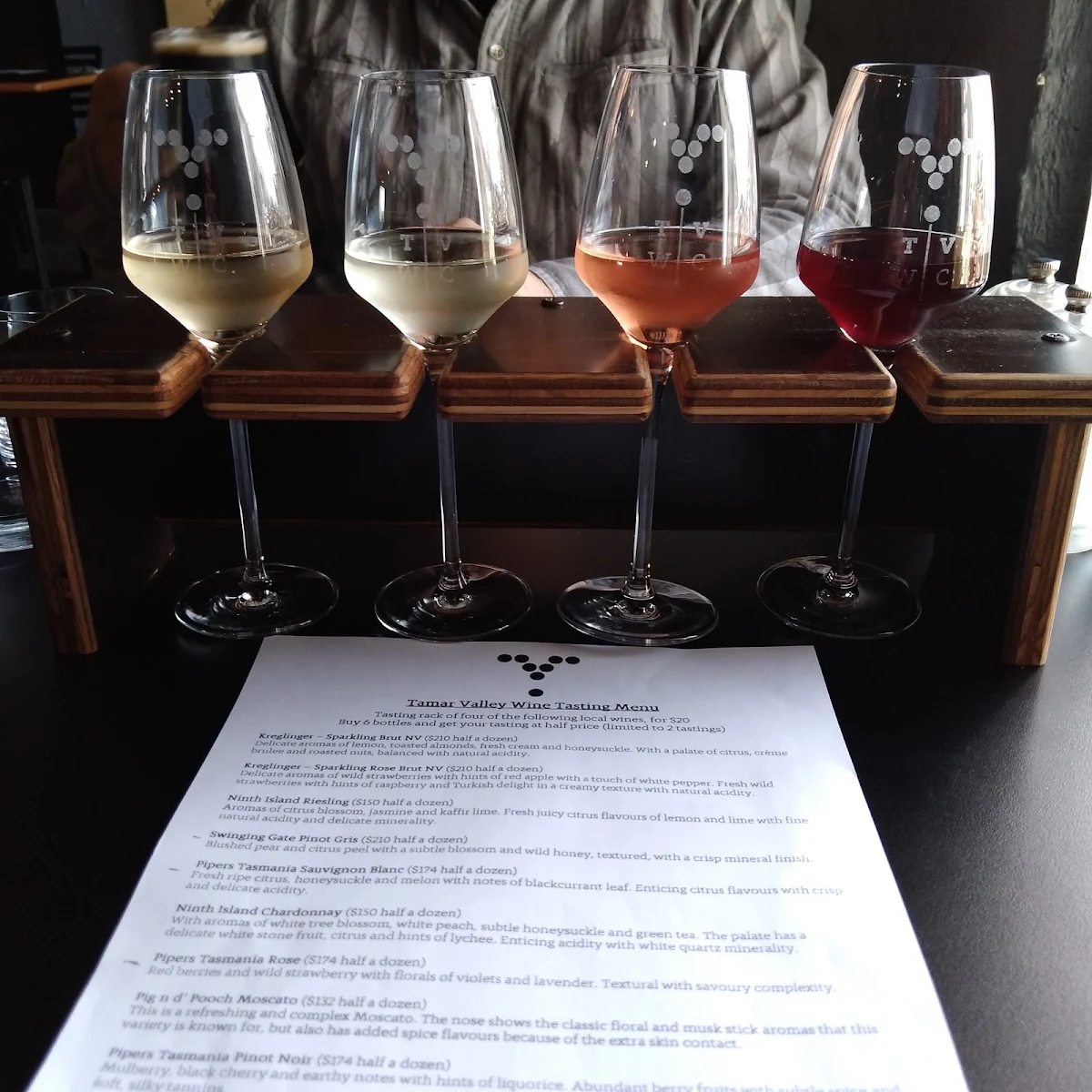 Menu, Tamar Valley Wine Centre