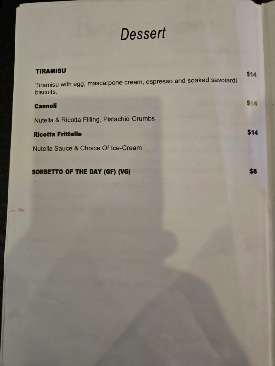 Menu, Tommasinos