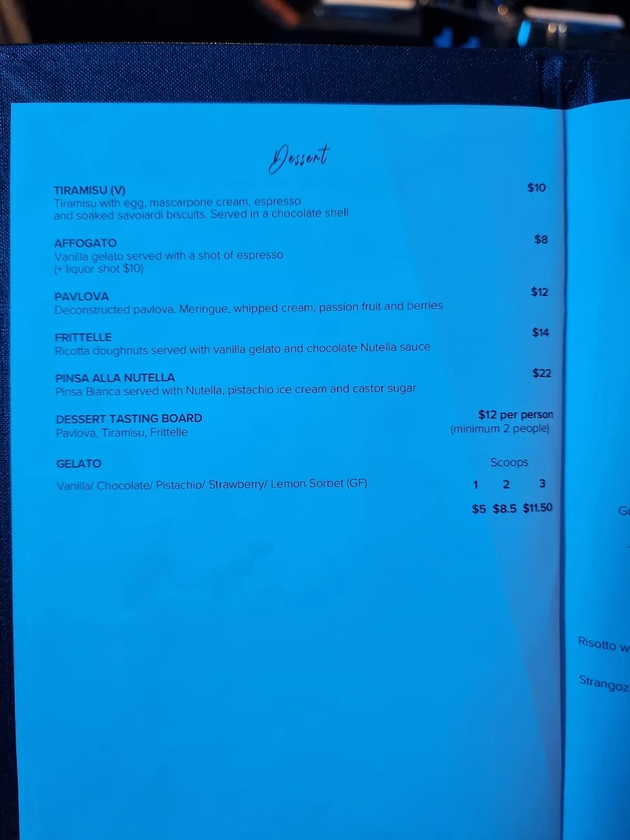 Menu, Tommasinos