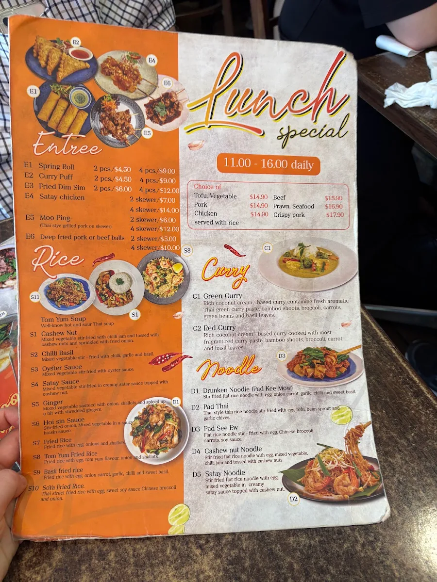 Menu, Siwilai Thai Street Food